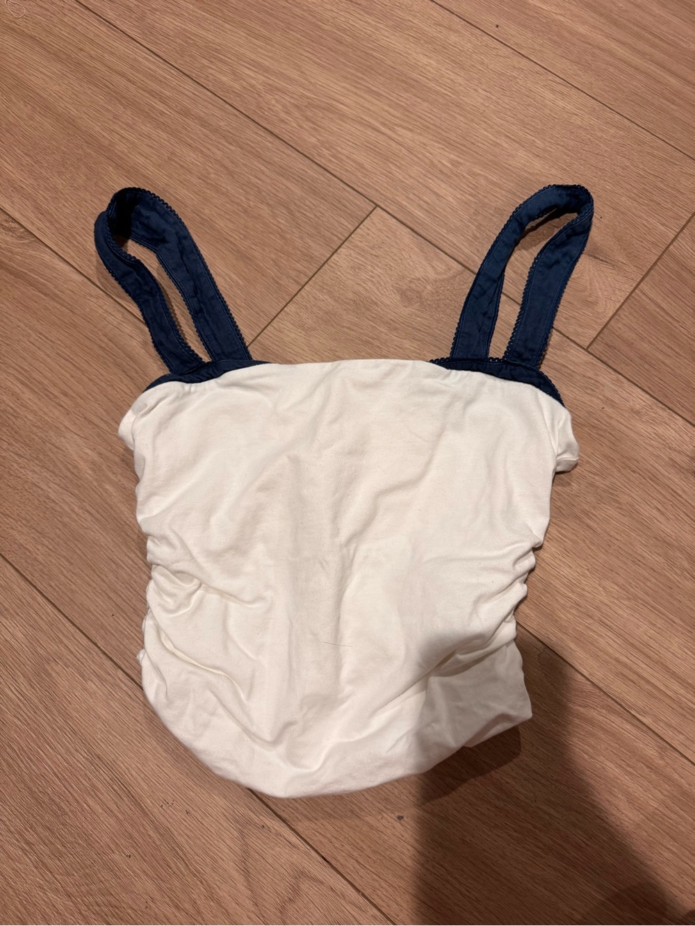 Free People White Tank with Navy Straps